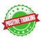 POSITIVE THINKING text on red green ribbon stamp