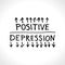 Positive upward direction, depression downward direction vector conceptual logo.