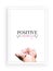 Positive vibes only, wording design, lettering, poster design isolated on white background. Hand holding gentle flower