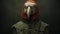 Post-apocalyptic Futurism Parrot With Red Scarf By Anton Semenov