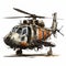 Post-apocalyptic Helicopter Illustration Realistic, Rusty, And Expressive Design