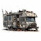 Post-apocalyptic Rv Illustration: Dark, Rustic, And Detailed Caricature Art