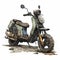 Post-apocalyptic Scooter Illustration: Rusty Bike Transformed Into Comic Art