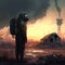Post Apocalyptic World, Apocalypse City, Wasteland, Nuclear Desert, Abstract Generative AI Illustration