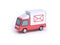 Post car-truck cartoon style white background 3d rendering,post communication transportation concept