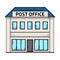 Post office.Mail and postman single icon in cartoon style vector symbol stock illustration web.