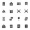 Post office related vector icons set