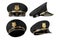 Post Officer Postman Hat with Golden Badge. 3d Rendering