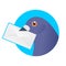 A post pigeon with an envelope in the beak.