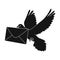 Post pigeon.Mail and postman single icon in black style vector symbol stock illustration web.