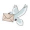 Post pigeon.Mail and postman single icon in cartoon style vector symbol stock illustration web.