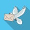 Post pigeon.Mail and postman single icon in flat style vector symbol stock illustration web.
