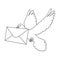 Post pigeon.Mail and postman single icon in outline style vector symbol stock illustration web.