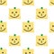 Post It with Smile Icon Seamless Pattern