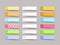 Post stickers isolated on transparent background. Colored sticky stickers. Vector color sticky tapes with shadow pattern