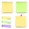 Post sticky colored papers vector office notes