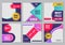 Post template. Social media ads banners with place for text abstract colored shapes vector collection