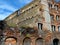 Post-war destroyed building, debris, Gdansk brick house