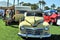 Post War Plymouth Sedan Towing Vintage Trailer