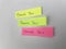 Post-it for writing various messages and pasting