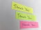 Post-it for writing various messages and pasting