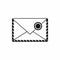 Postage envelope with stamp icon, simple style