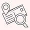 Postage mail tracking thin line icon. Location map pin with envelope and magnifier. Postal service vector design concept