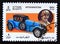 Postage stamp Afghanistan 1984. Bugatti Type 43 Sports car and Ettore Bugatti