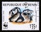 Postage stamp Benin 1999. Ball Phyton Python regius snake