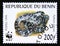 Postage stamp Benin 1999. Ball Phyton Python regius snake