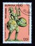 Postage stamp Burkina Faso, 1985. Musician bronze statue artifact