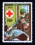 Postage stamp Burkina Faso, 1985. Red Cross Nurse attending patient