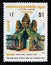 Postage stamp Cambodia 1983. North Gate of Angkor Thom khmere ancient ruin