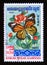 Postage stamp Cambodia, 1983. Striped Tiger Danaus genutia butterfly