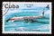 Postage stamp Cuba, 1988, Douglas DC-7 airplane 1961