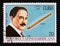 Postage stamp Cuba 1991. Daniel Alomia and flute Peru
