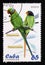 Postage stamp Cuba, 2005. Rose ringed Parakeet bird Psittacula krameri