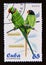 Postage stamp Cuba, 2005. Rose ringed Parakeet Psittacula krameri bird