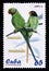 Postage stamp Cuba 2005. Rose ringed Parakeet Psittacula krameri,Slaty headed Parakeet Psittacula himalayana