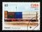 Postage stamp Cuba 2010. Plancha irani Coaches with containers cargo train