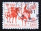 Postage stamp Denmark, 1981. Tilting at a Barrel Shrovetide custom