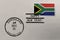 Postage stamp envelope with South Africa flag and New Year stamps, vector