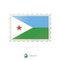 Postage stamp with the image of Djibouti flag