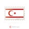 Postage stamp with the image of Northern Cyprus flag