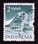 Postage stamp Indonesia 1949. Temples and Buildings Toraja house