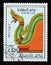 Postage stamp Laos, 1984. Dragon hand rail art