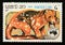 Postage stamp Laos, 1984. Tiger Quoll Dasyurus maculatus