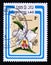 Postage stamp Laos, 1985. Cattleya lueddemanniana orchid flower
