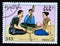 Postage stamp Laos 1991. Man woman singing Khapngum song
