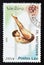 Postage stamp Laos 1991, Olympic Games Diving contestant